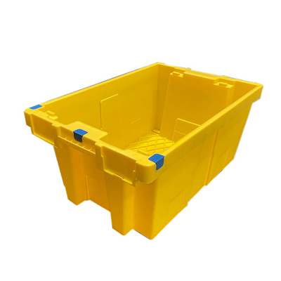 Żółta plastikowa ruchoma skrzynia HDPE 60 X 40 X 27,5 cm Wielokrotnego użytku