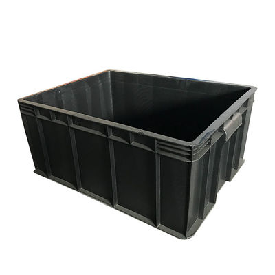 600 x 400 Plastikowe pudełko logistyczne Czarne plastikowe pojemniki ESD do przeprowadzki