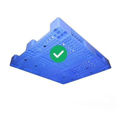 Paleta plastikowa wielokrotnego użytku HDPE do układania w stosy 5T Załaduj niebieską żywność jednowarstwową