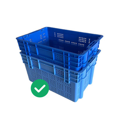 60x40 Plastikowe skrzynie magazynowe Owoce morza Dynamiczne obciążenie 50 kg do układania w stos