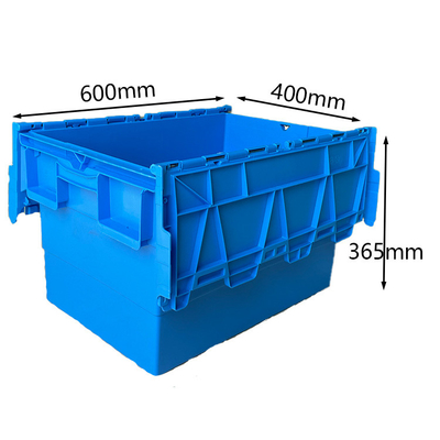 600x400x365mm Plastikowa skrzynia do przenoszenia Obciążenie magazynowe 50 kg Plastikowe skrzynie HDPE
