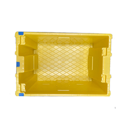100% HDPE Żółta ruchoma plastikowa skrzynia 600 X 400 X 275 mm Wytrzymała, wytrzymała skrzynia UE
