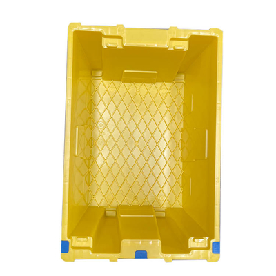 Żółta plastikowa ruchoma skrzynia HDPE 60 X 40 X 27,5 cm Wielokrotnego użytku
