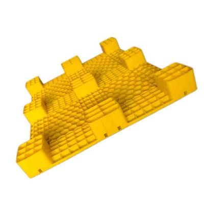 Żółte palety plastikowe zatwierdzone przez USDA do przechowywania PE Eksport 120x100cm