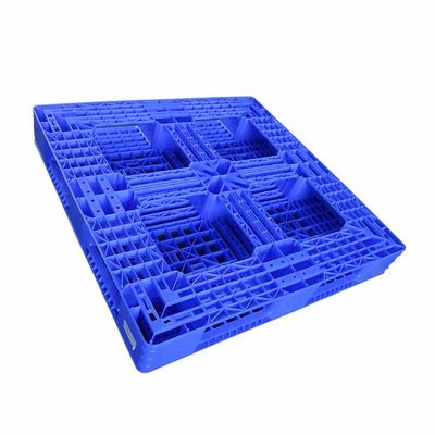 Niebieskie jednostronne palety plastikowe 1100 X 1100 do magazynu HDPE