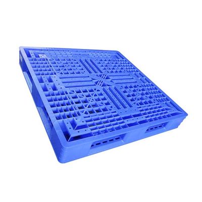 Niebieskie jednostronne palety plastikowe 1100 X 1100 do magazynu HDPE