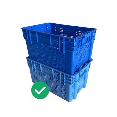 Gniazdowe plastikowe skrzynki na żywność HDPE Dynamiczne obciążenie 50 kg Odporne na promieniowanie UV