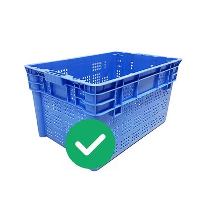 Virgin PP HDPE Owoce morza do układania w stosy 70 kg Załaduj gniazdowe plastikowe skrzynie